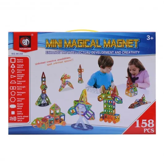 158 pcs Magical Magnetic Construction Building Blocks