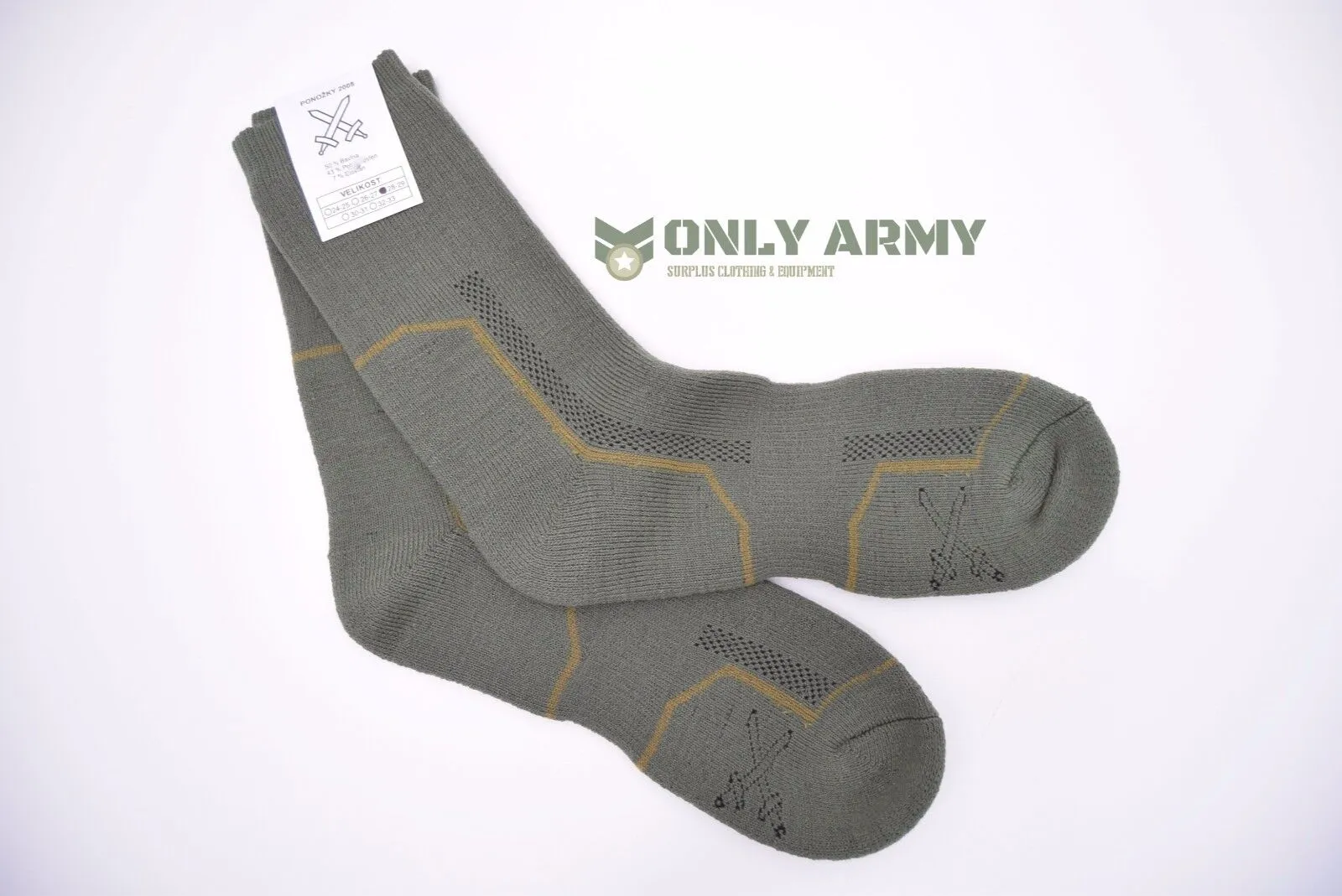 2 x Pairs Czech Army Cushioned Socks Thermal Long Warm Thick Military Boots Sock