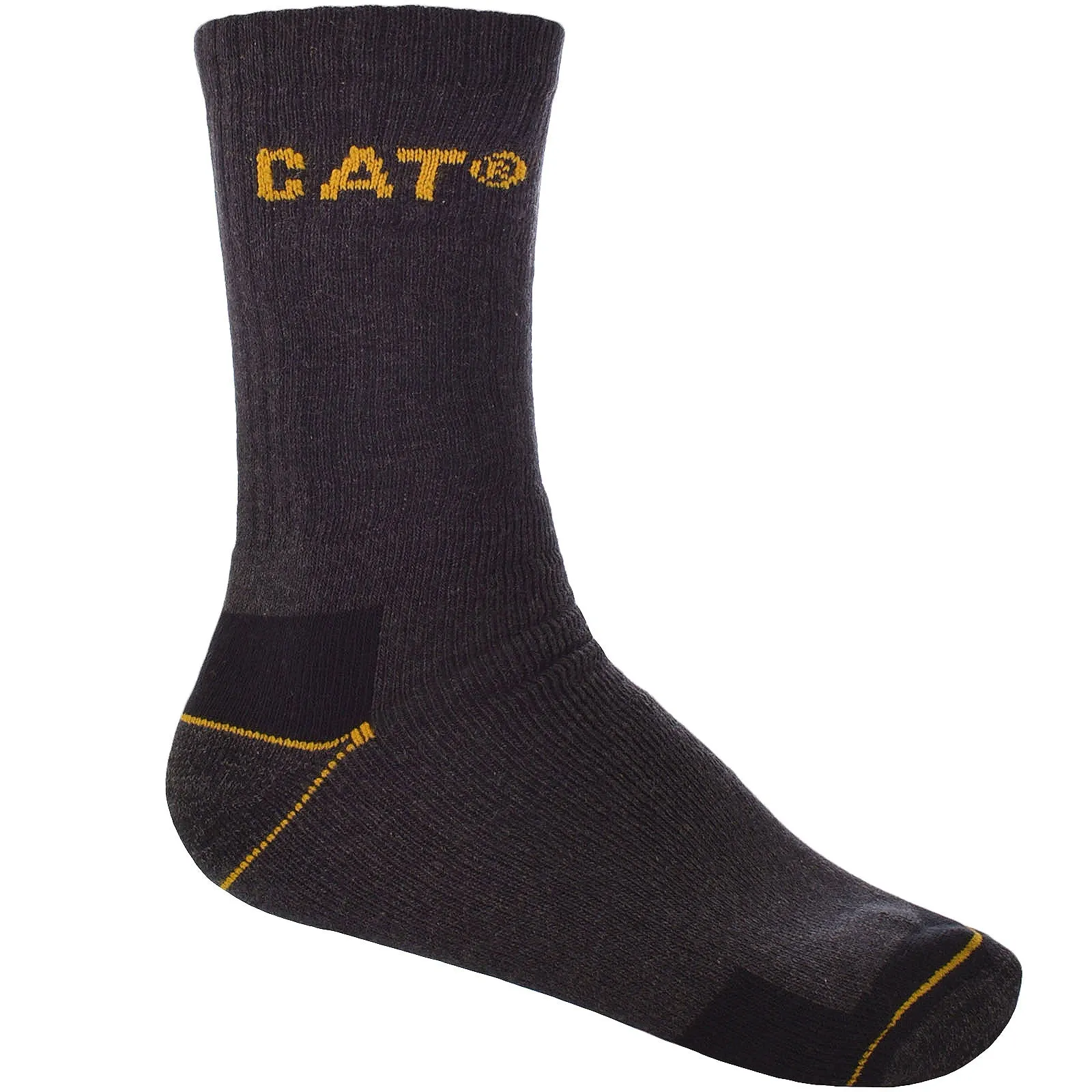 3 Pairs of CAT Caterpillar Crew Work Socks - Charcoal