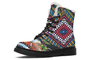 Abstract Tectonic Plates Winter Boots