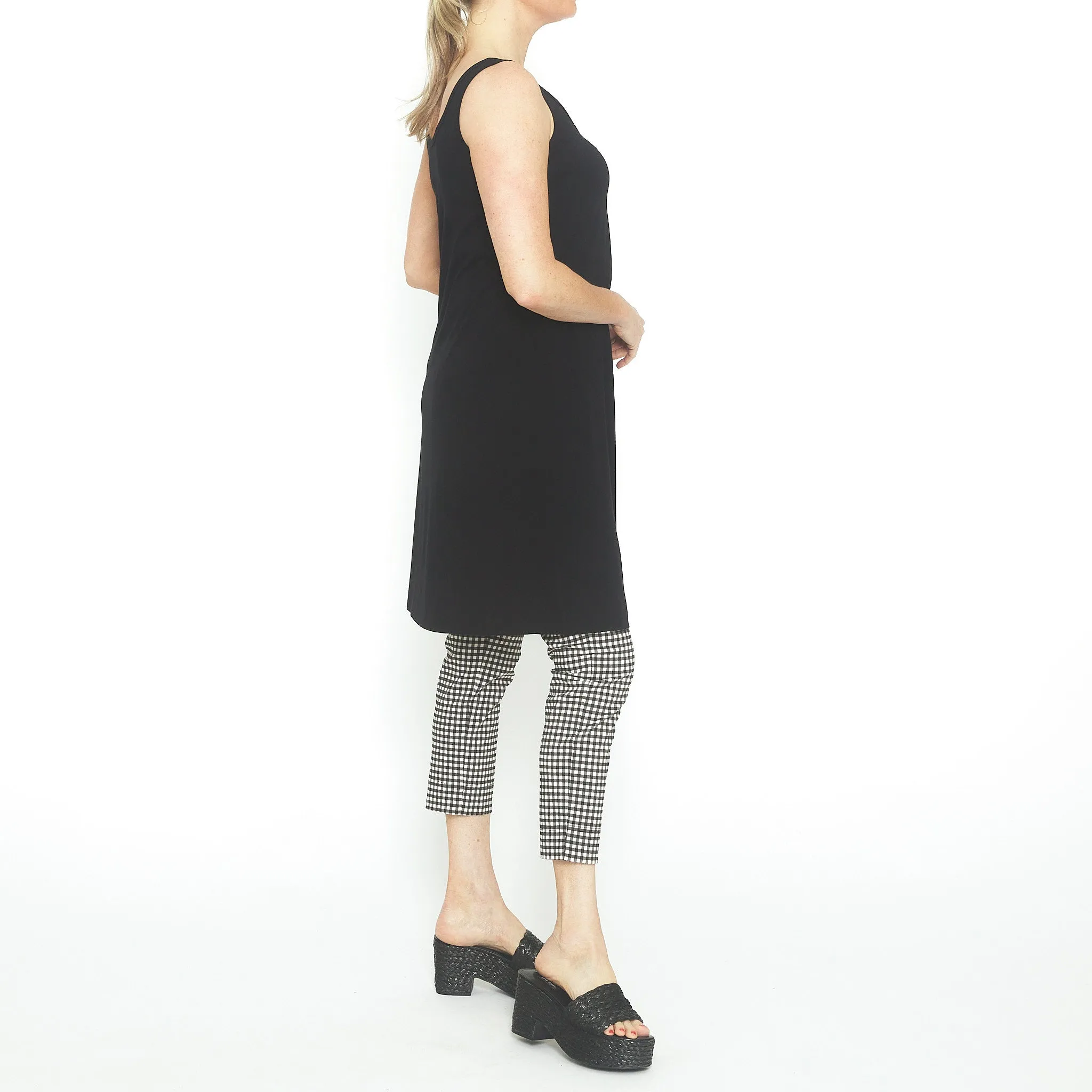 Adrian 7/8 Black & Ivory Gingham Pant