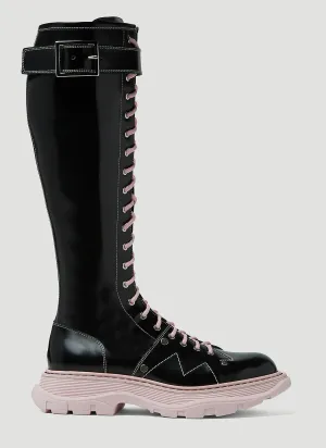 Alexander McQueen Tread Lace-Up Knee-High Boots