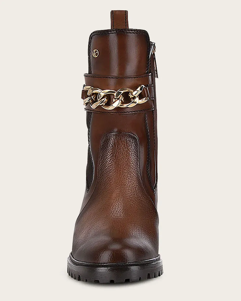 Ankle honey bootie with chain