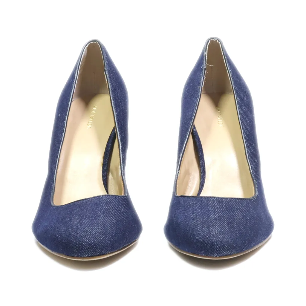 Ann Taylor Mid-Heel Shoes Canvas Blue Colour For Women