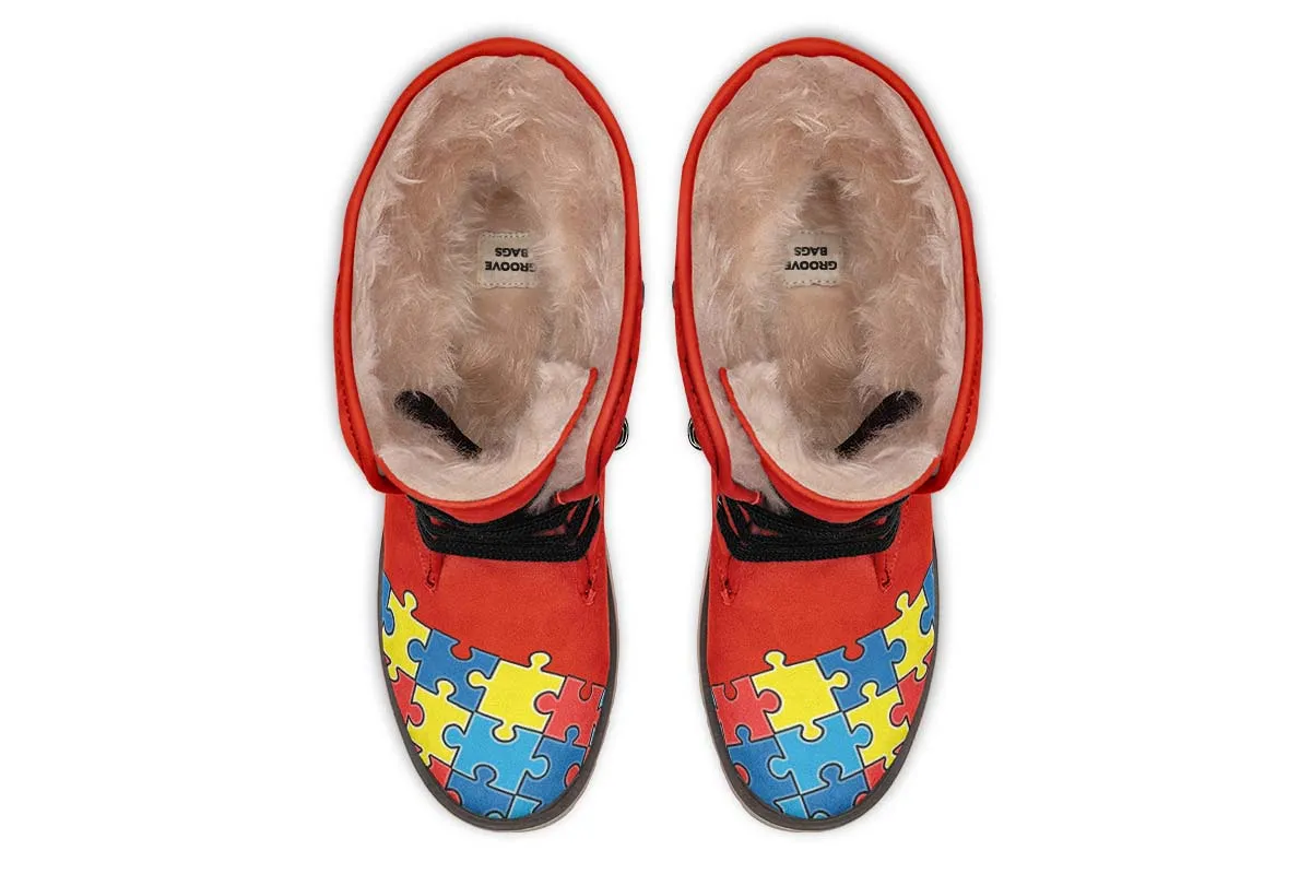 Autism Awareness Puzzle Polar Vibe Boots