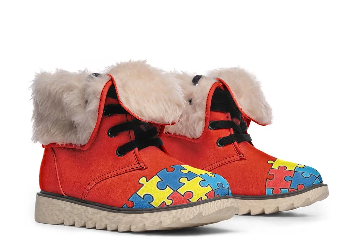 Autism Awareness Puzzle Polar Vibe Boots