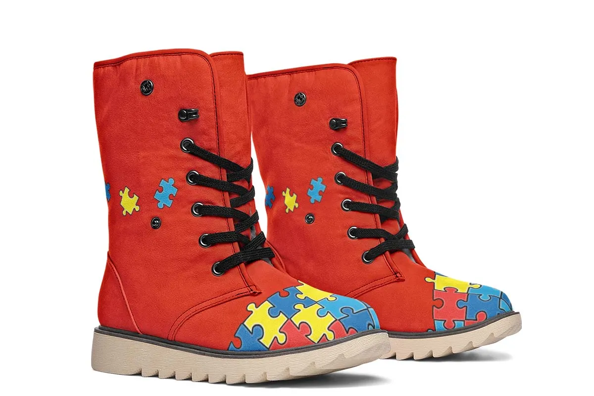 Autism Awareness Puzzle Polar Vibe Boots