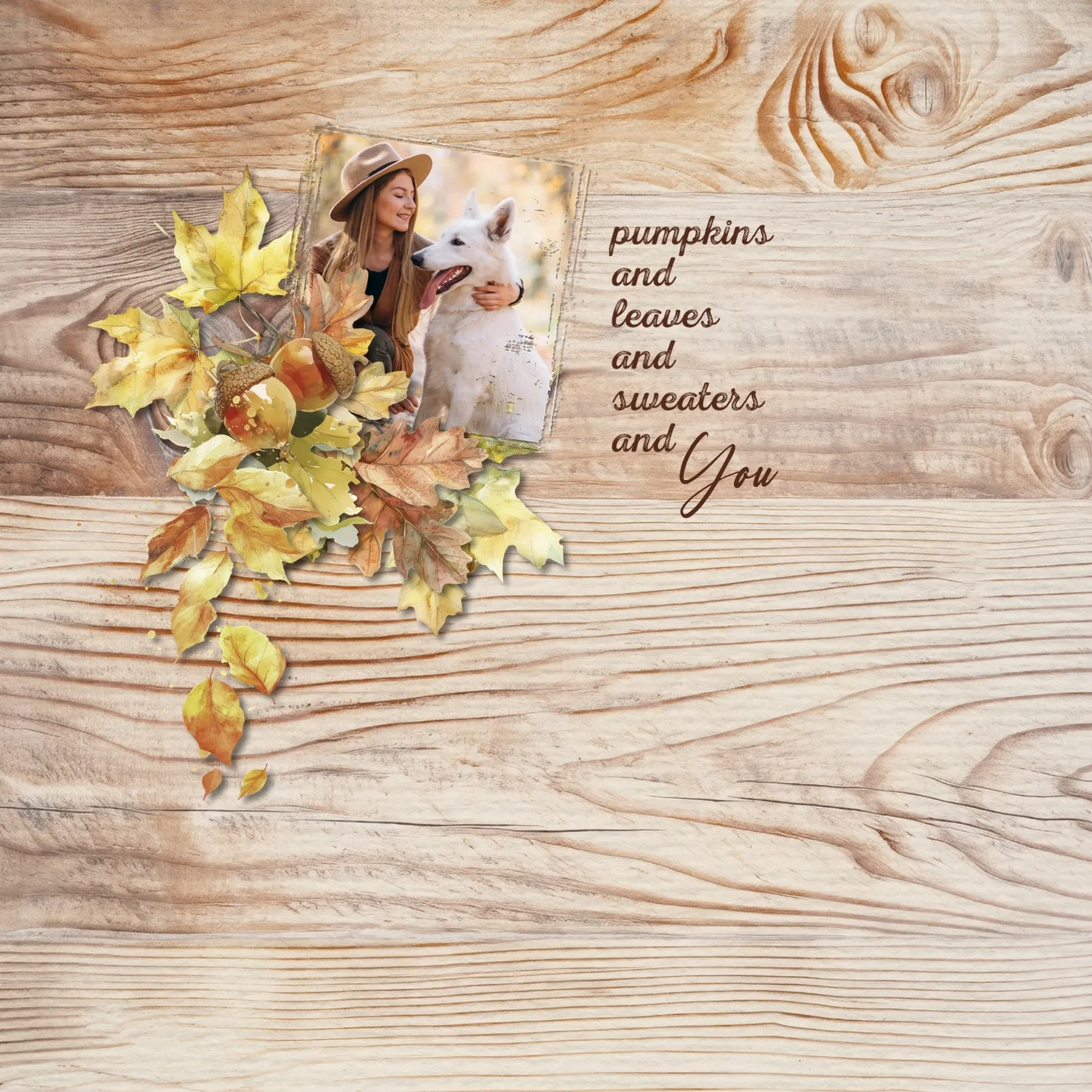 Autumn Watercolor Digital Scrapbook Kit