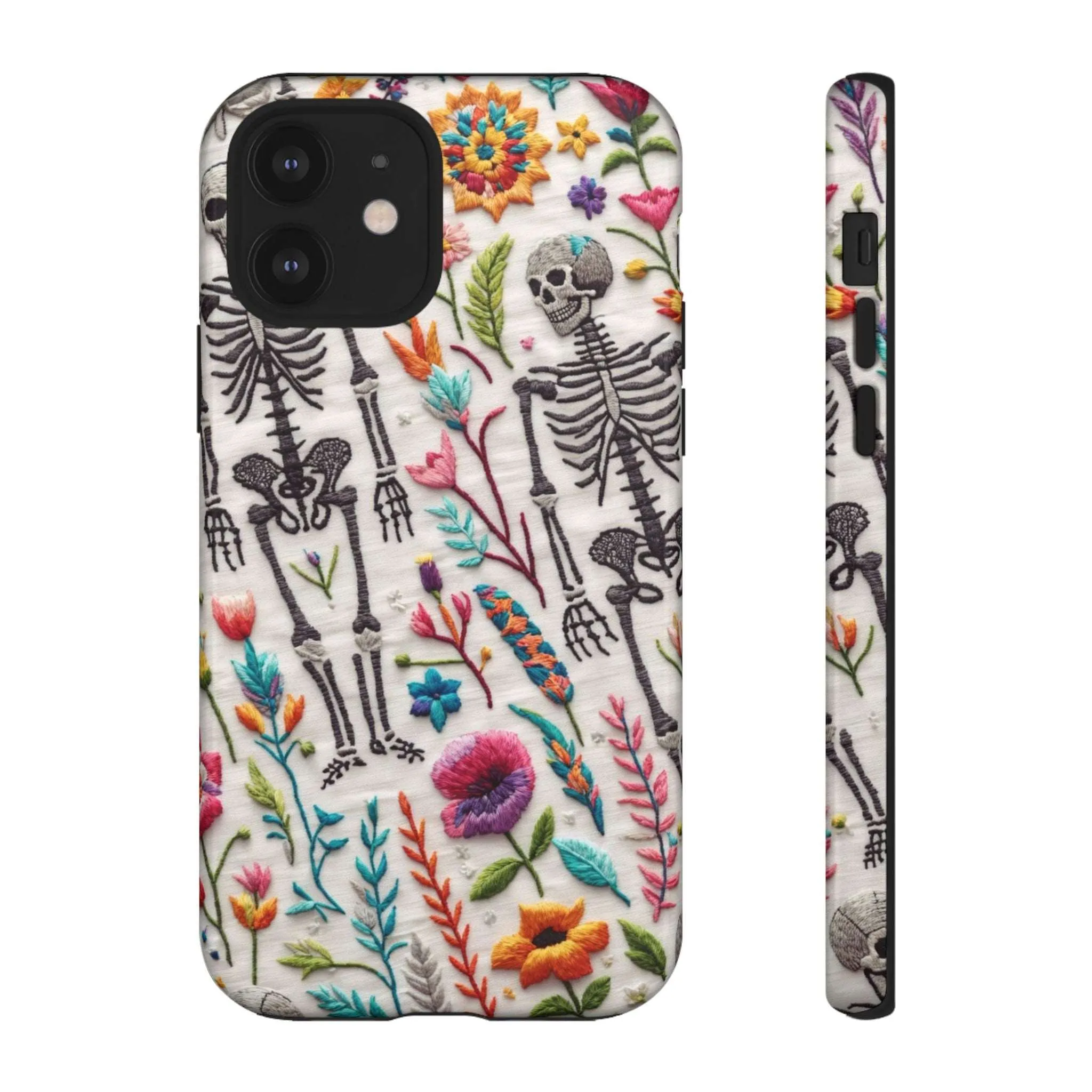 Because nothing says 'I love life' like a skeleton floral cell phone case