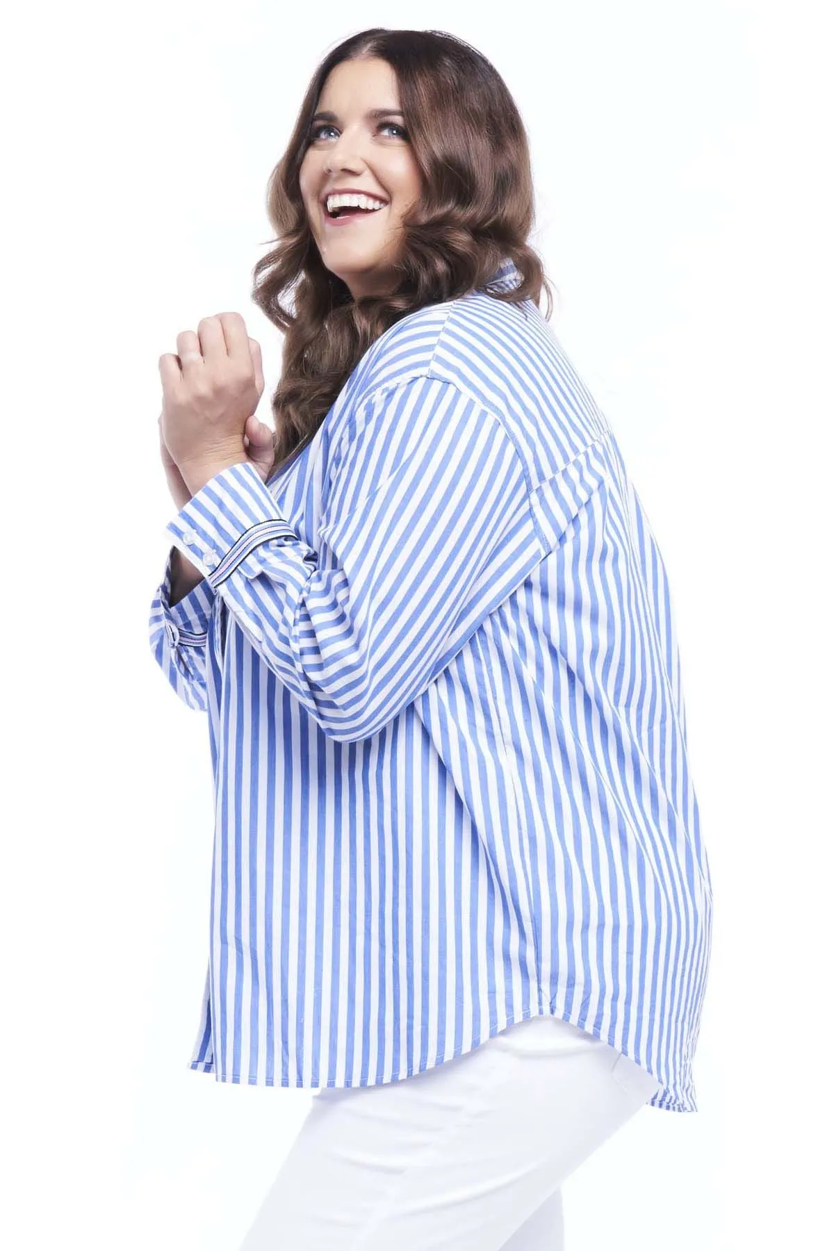 Betty Basics Scout Shirt in Blue Stripe