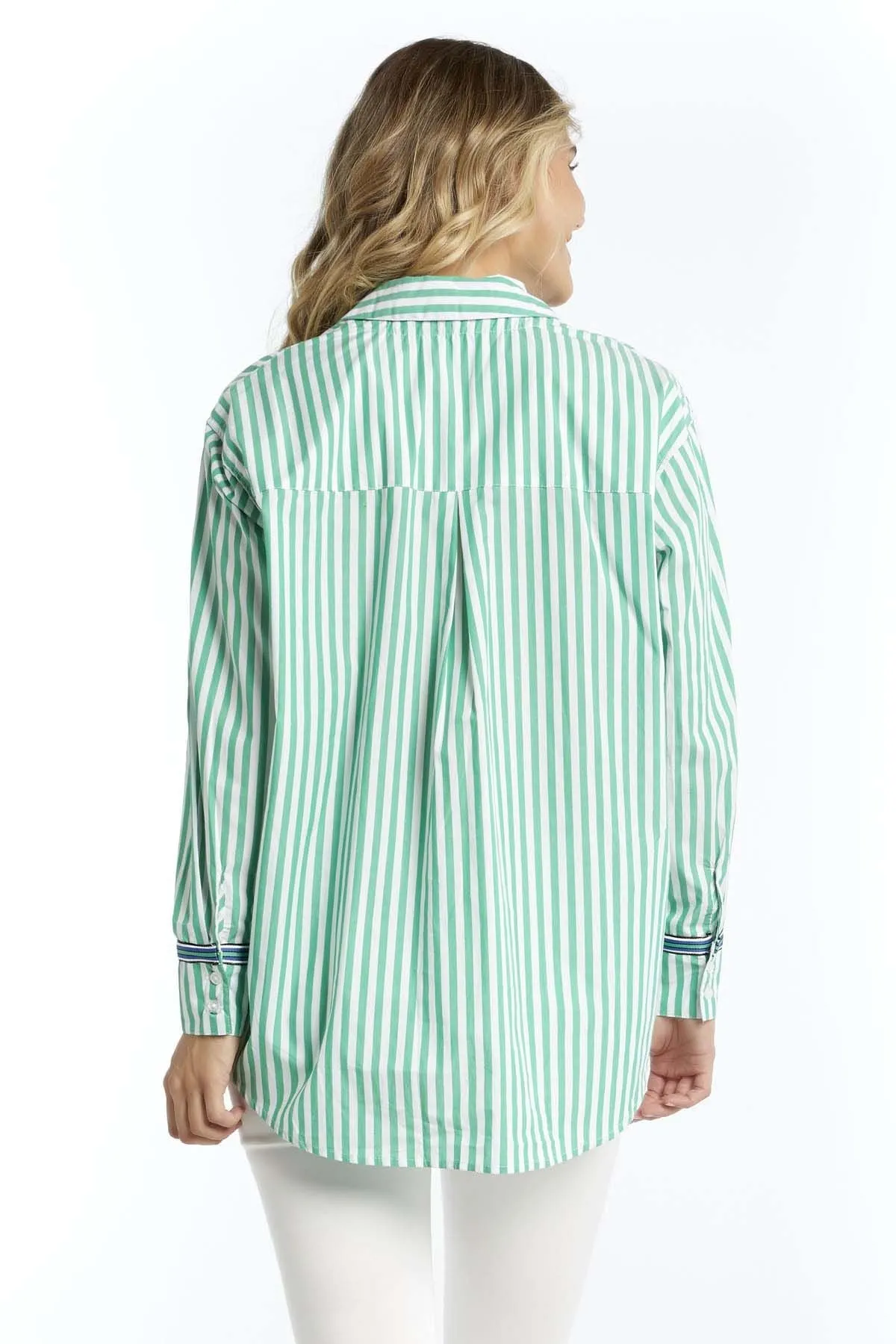 Betty Basics Scout Shirt in Green Stripe