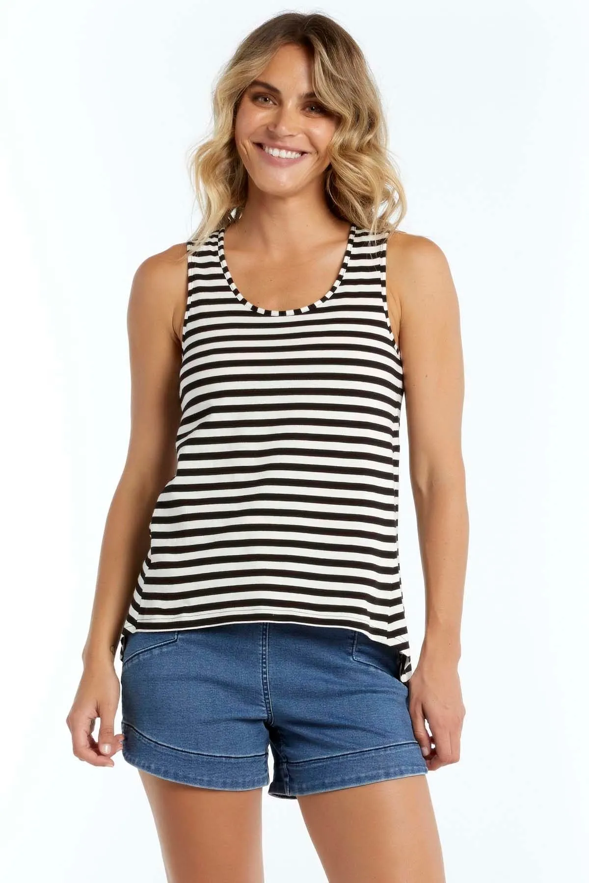 Betty Basics Zoe Tank in Black Stripe