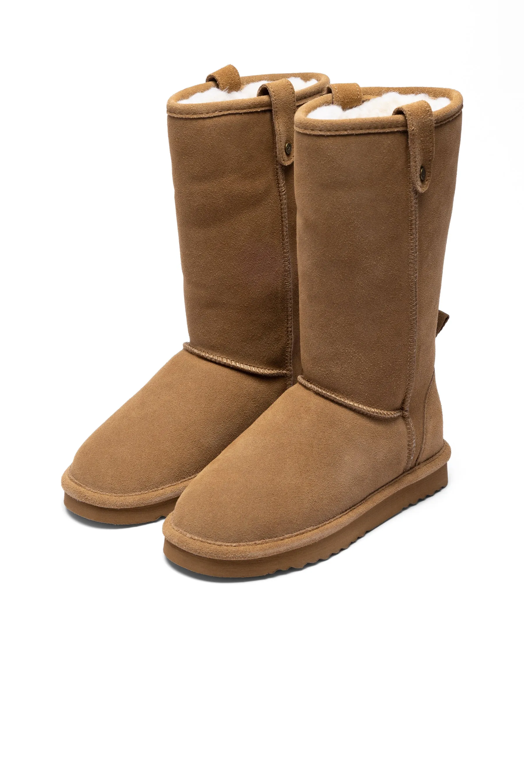 Biasnow Cognac Suede Long Boots