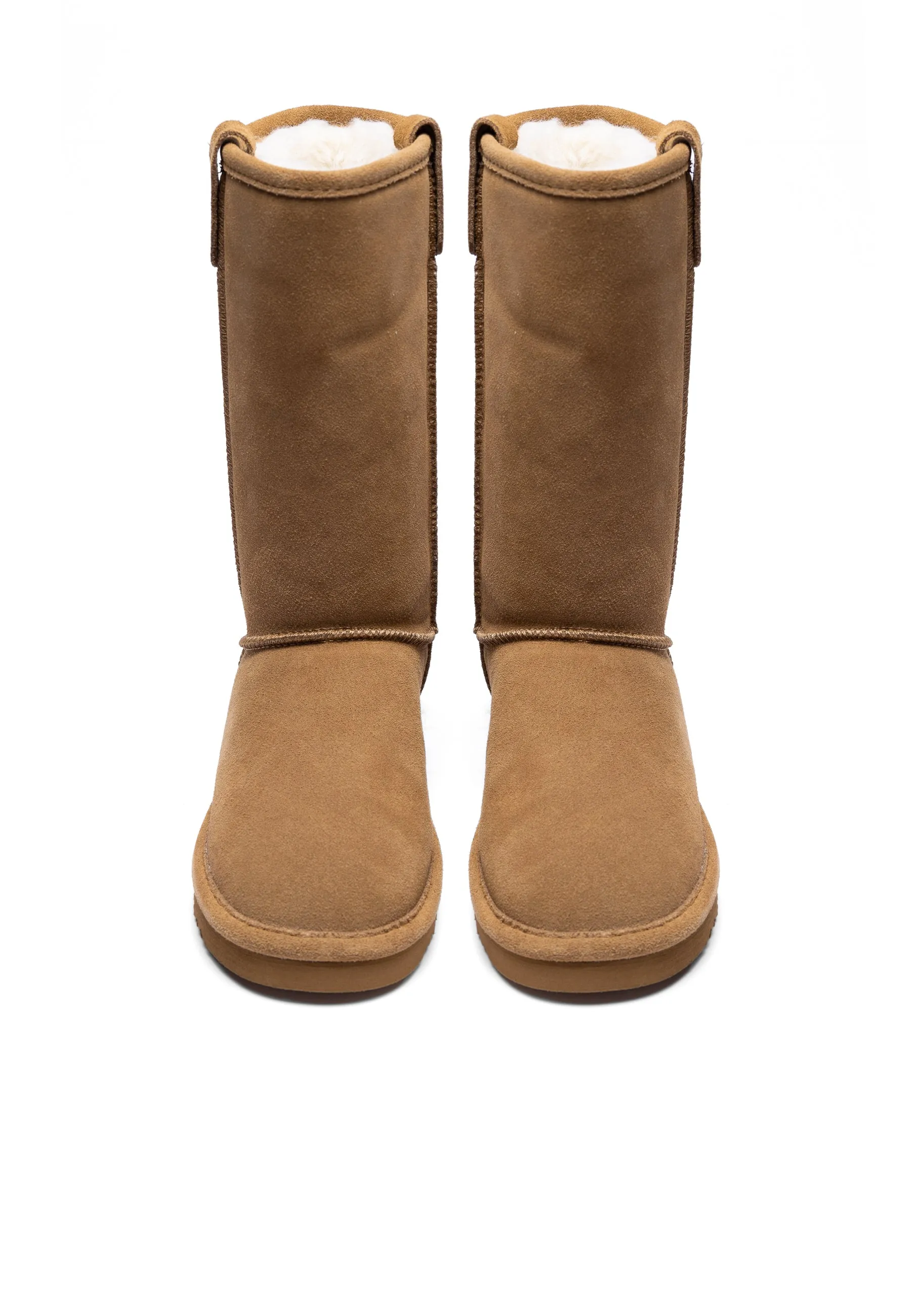 Biasnow Cognac Suede Long Boots