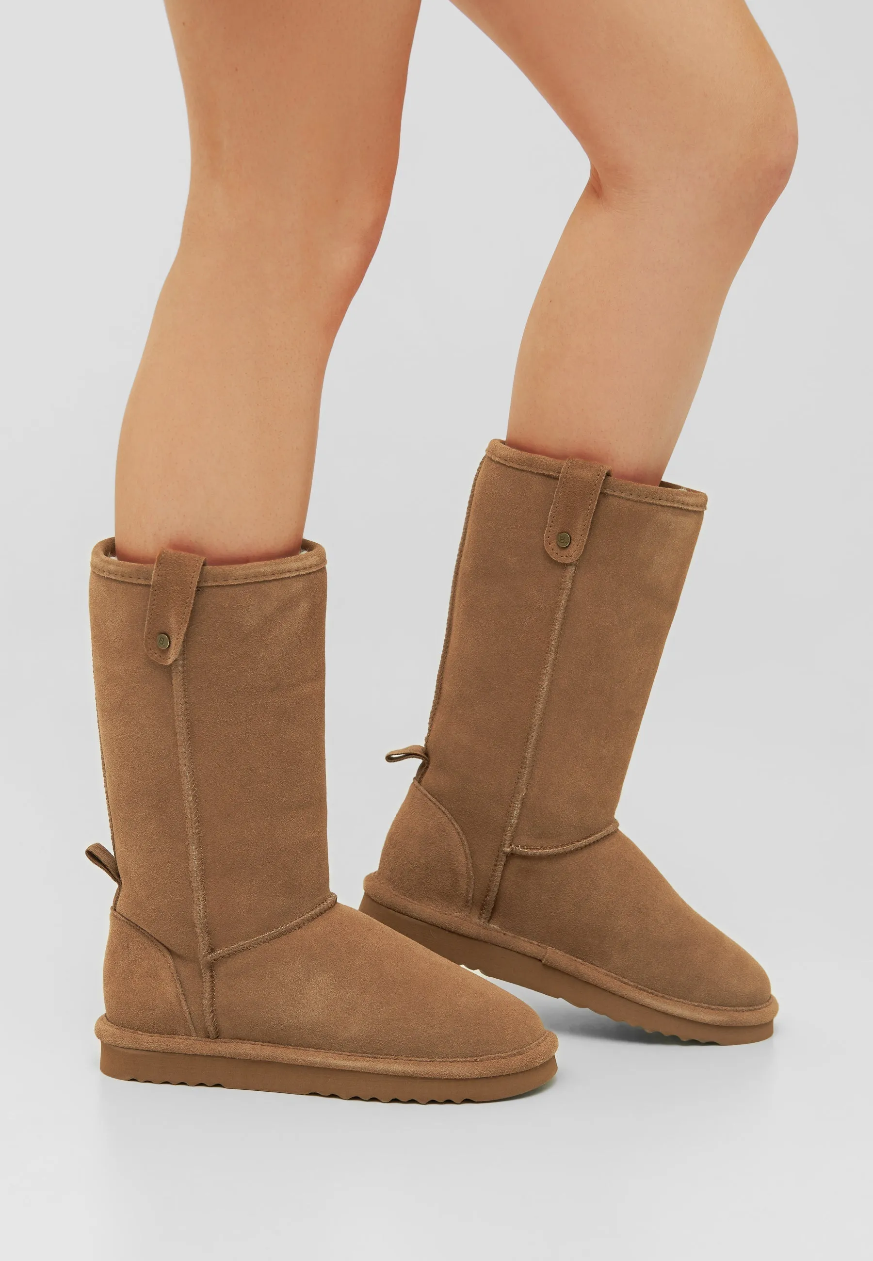 Biasnow Cognac Suede Long Boots