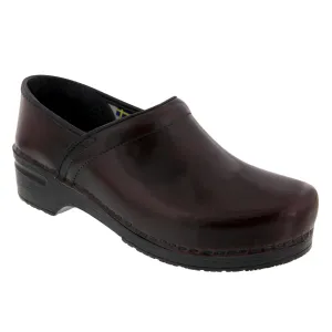 BJORK PROFESSIONAL Men's Bordeaux Cabrio Leather Clogs