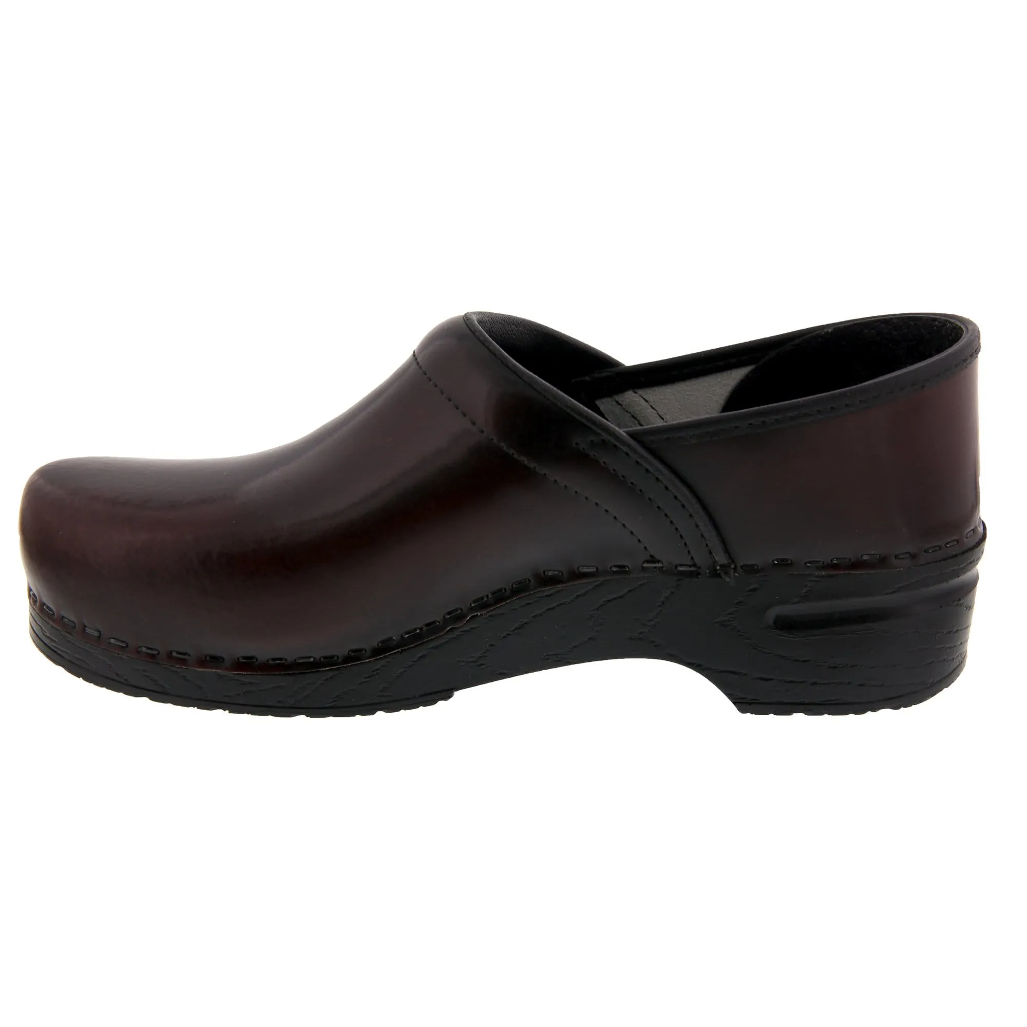 BJORK PROFESSIONAL Men's Bordeaux Cabrio Leather Clogs