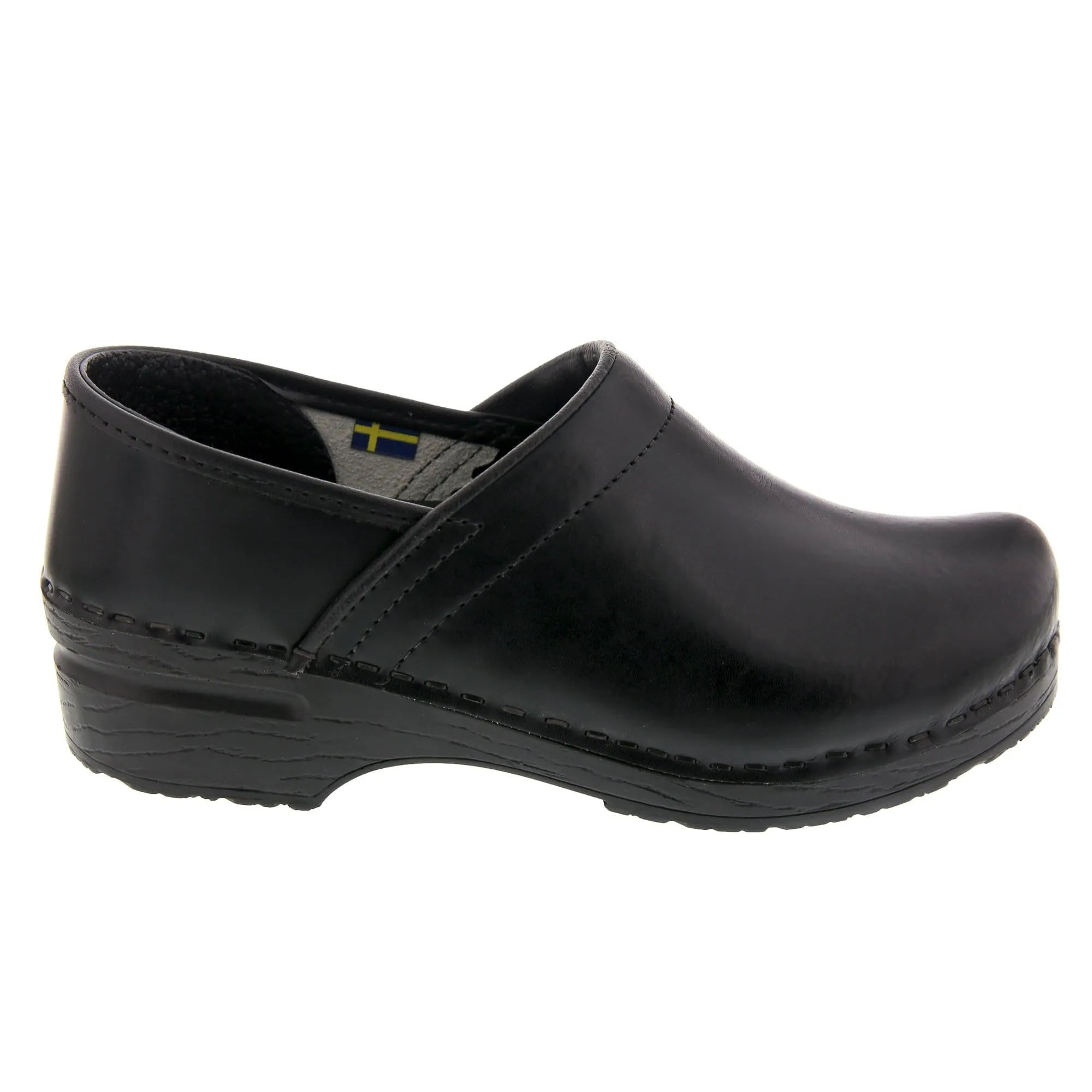 BJORK PROFESSIONAL Women's Black Cabrio Leather Clogs