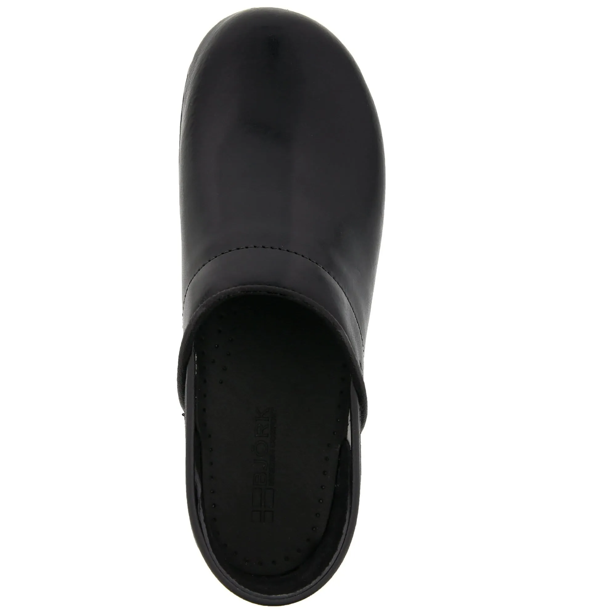 BJORK PROFESSIONAL Women's Black Cabrio Leather Clogs