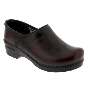 BJORK PROFESSIONAL Women's Bordeaux Cabrio Leather Clogs