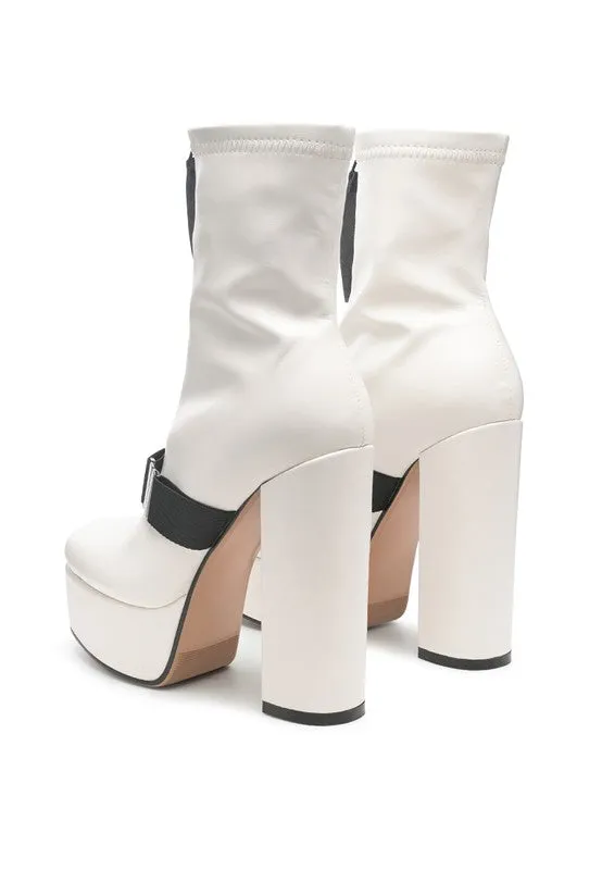 Blue Zone Planet |  BOMBER CHUNKY HIGH BLOCK HEEL BOOTS