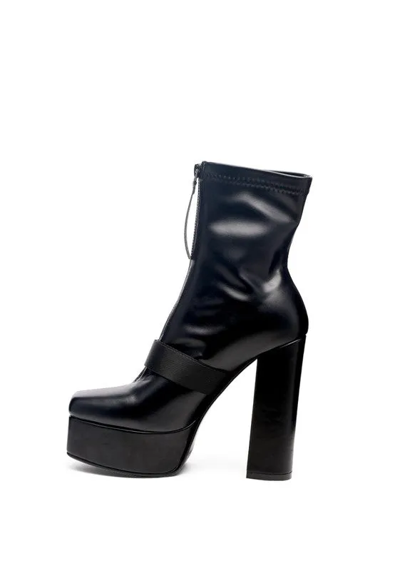 Blue Zone Planet |  BOMBER CHUNKY HIGH BLOCK HEEL BOOTS