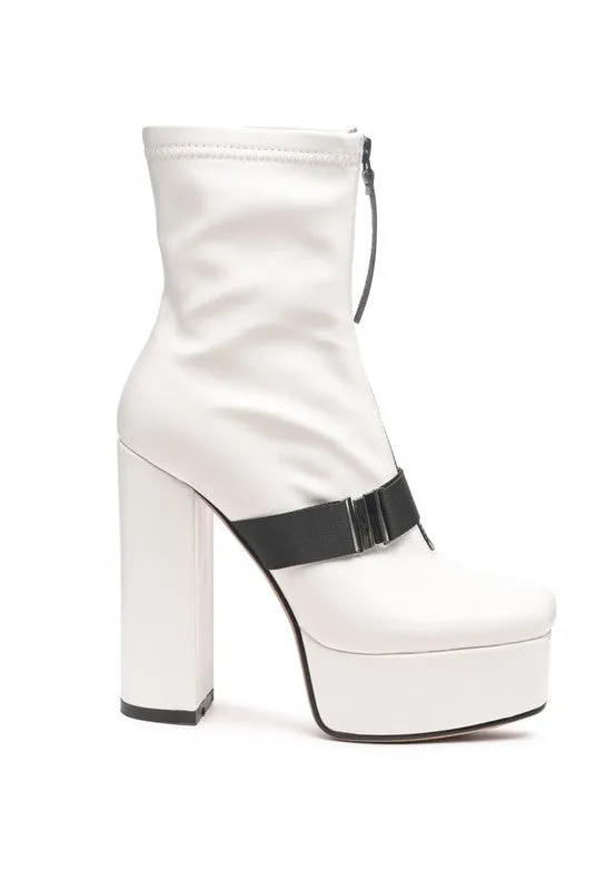 Blue Zone Planet |  BOMBER CHUNKY HIGH BLOCK HEEL BOOTS