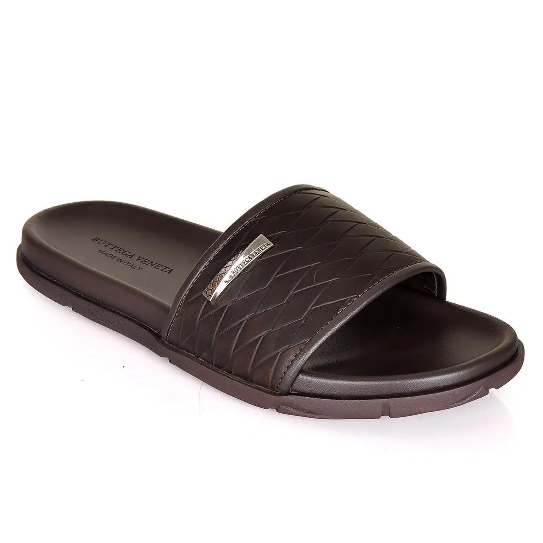 Bottega Veneta Coffee Synthetic Leather Daily Casual Slippers