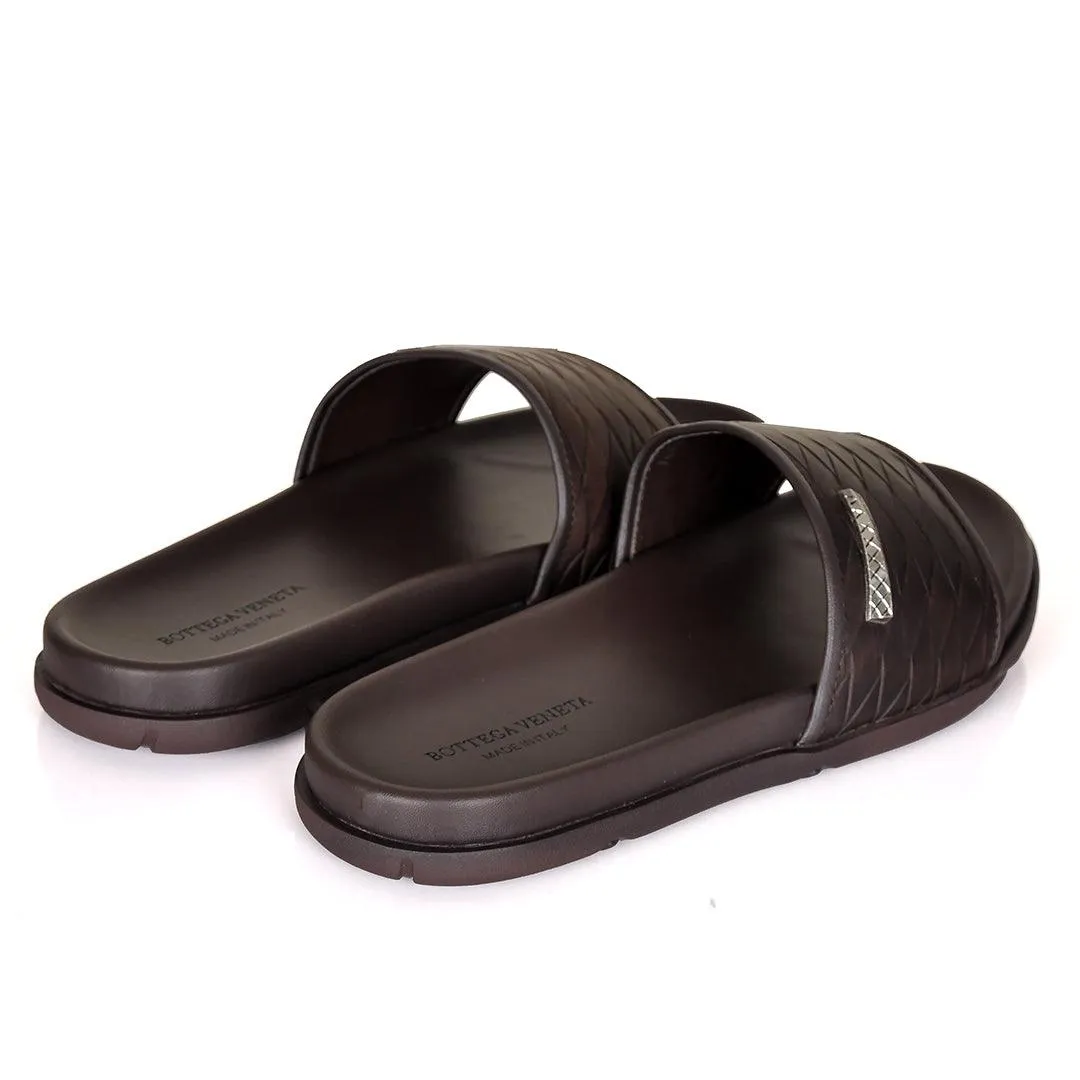 Bottega Veneta Coffee Synthetic Leather Daily Casual Slippers