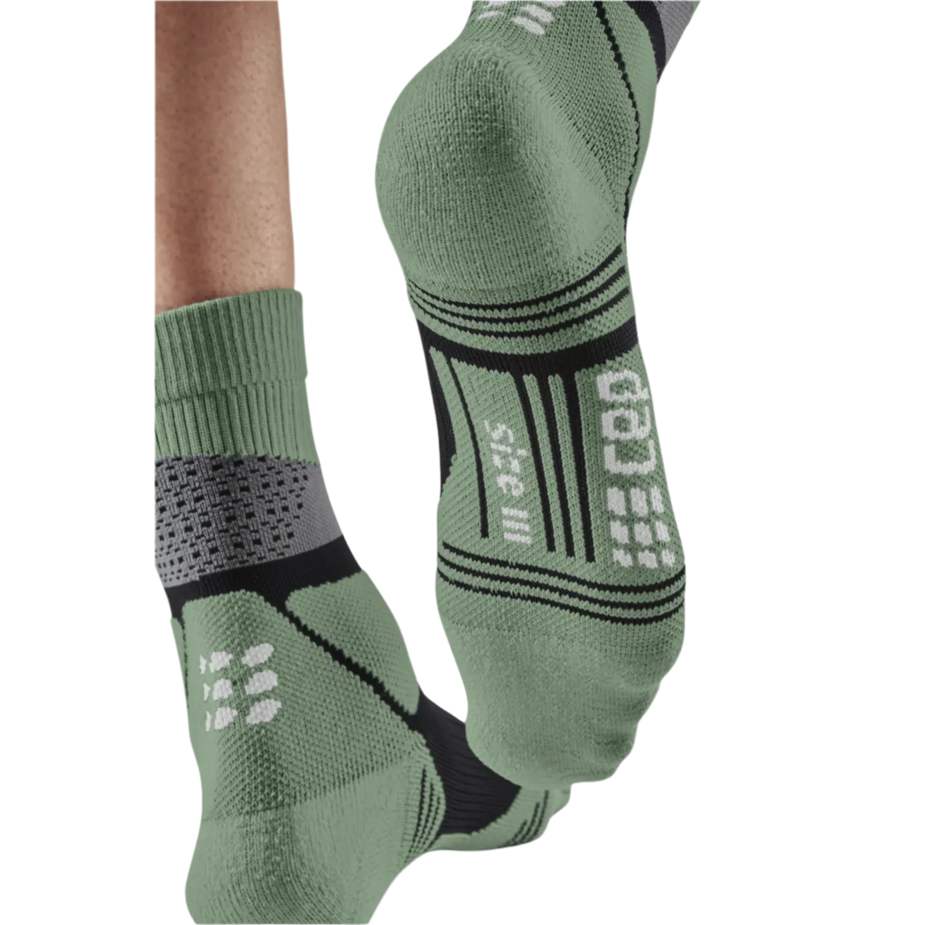 CEP | Max Cushion Compression Mid Cut Socks | Women's | Grey/Mint