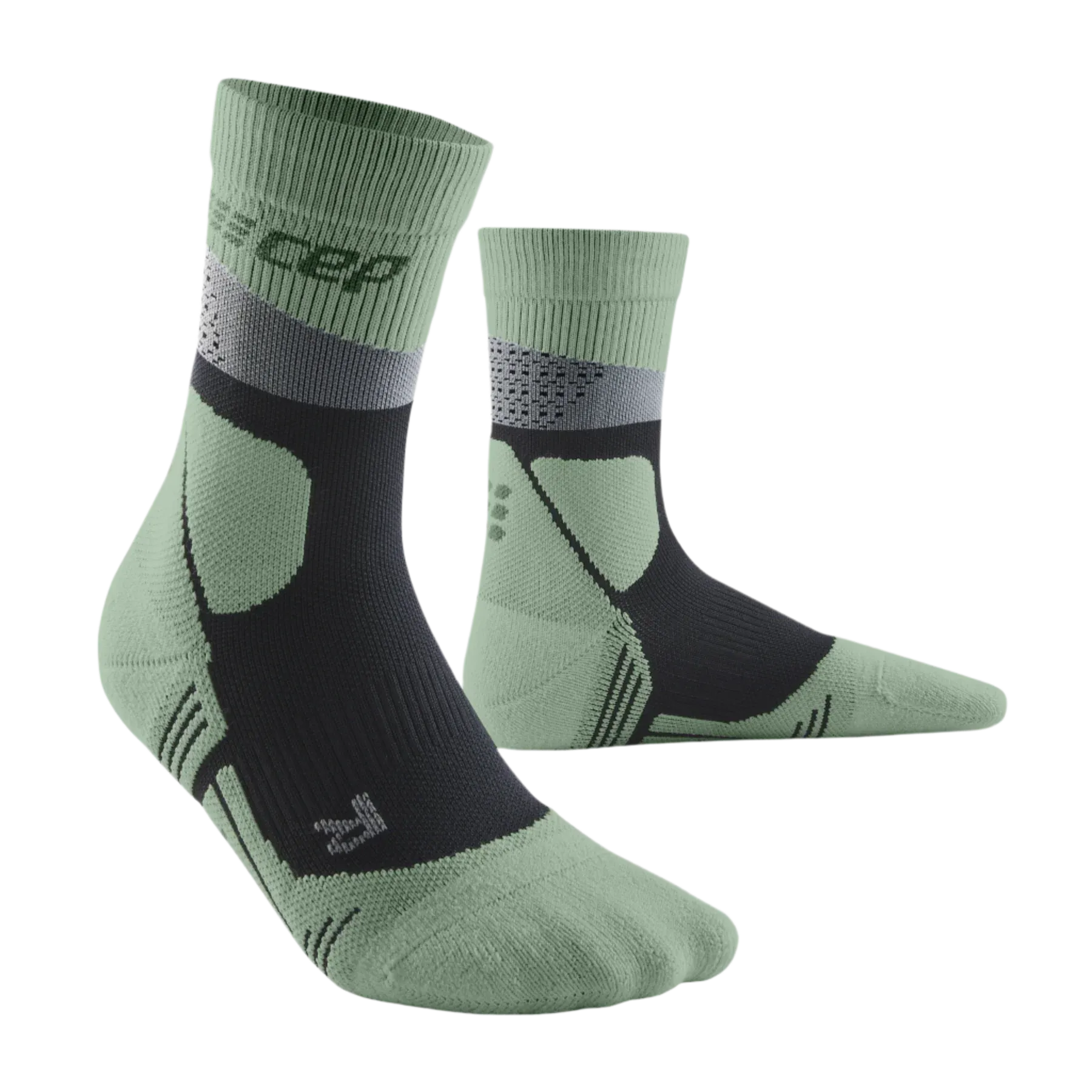 CEP | Max Cushion Compression Mid Cut Socks | Women's | Grey/Mint