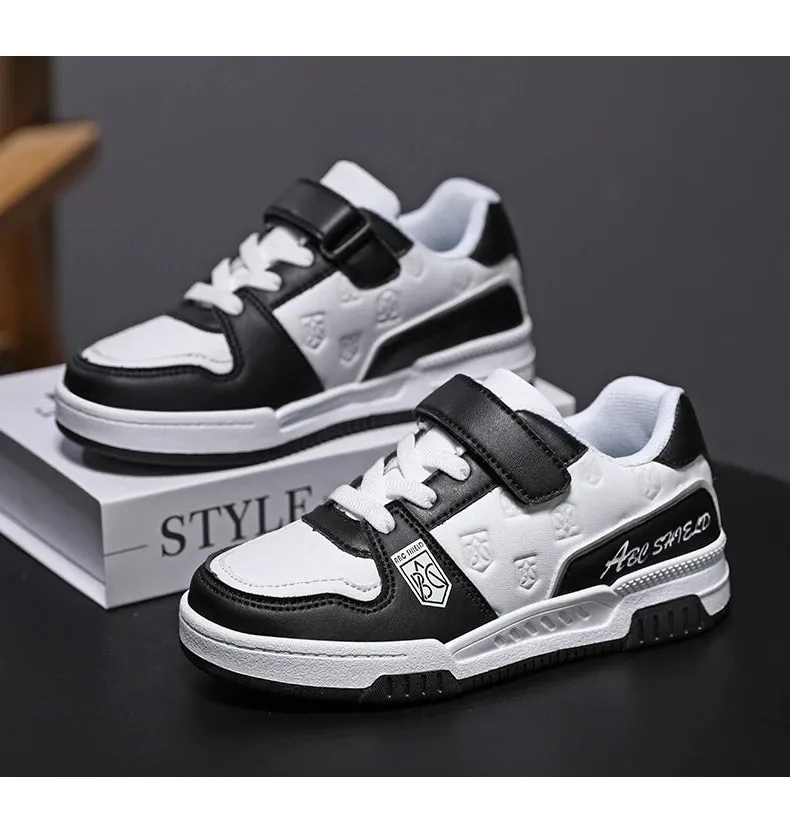 Children's Leather Outdoor Skateboard HOOK & LOOP  Sneakers