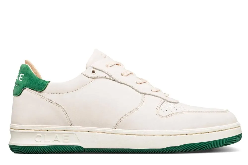 CLAE Malone Sneaker In Cream Nubuck Olive