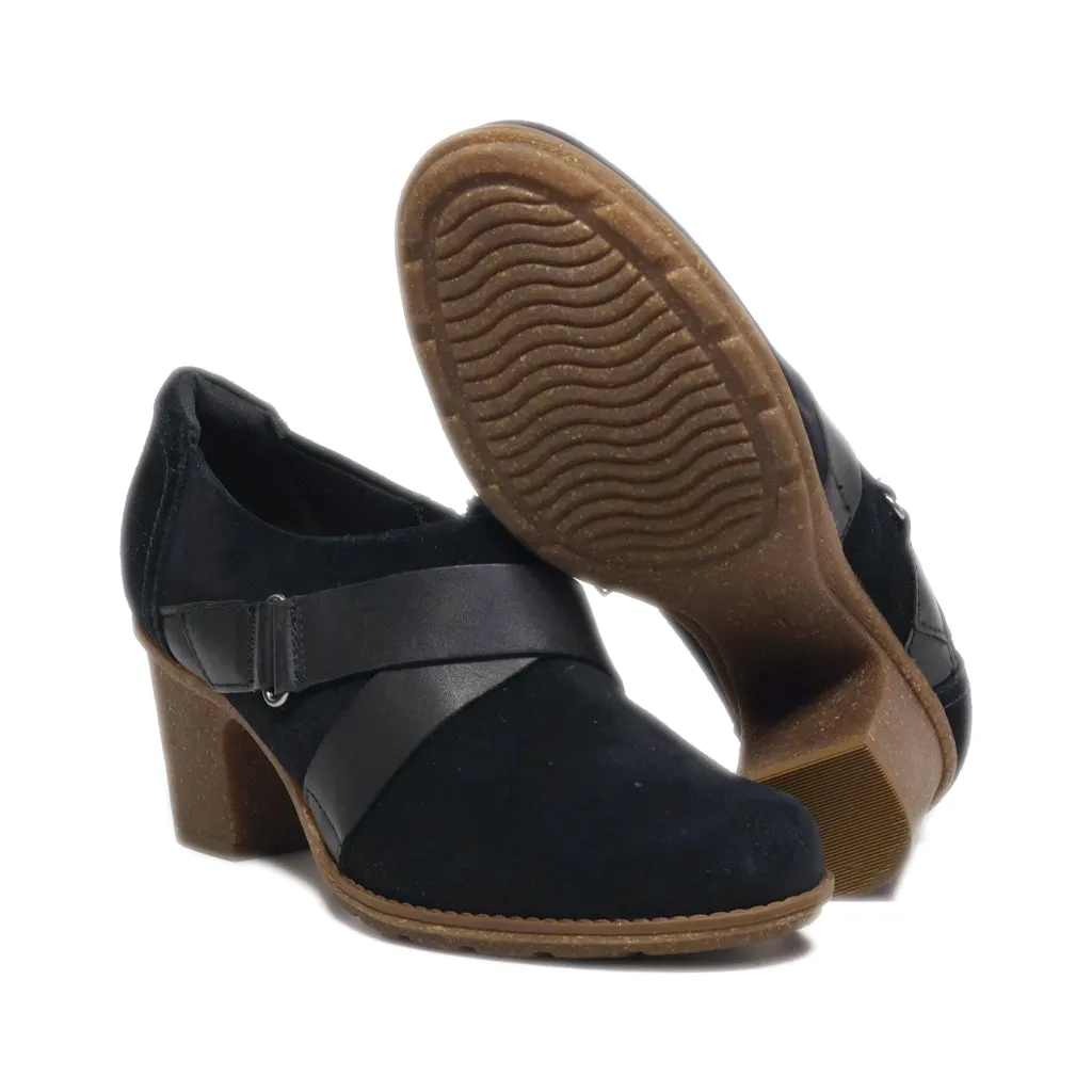 Clarks High-Heel Shoes Suede Black Colour For Women