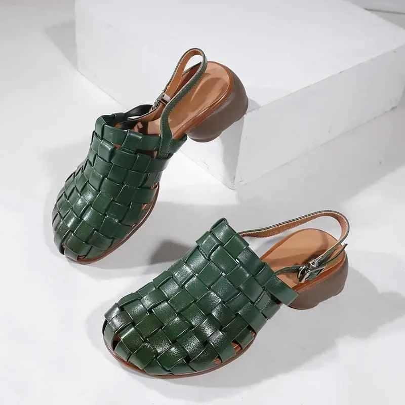 Comfortable Leather Sandals: E6-1608 Women's Casual Shoes