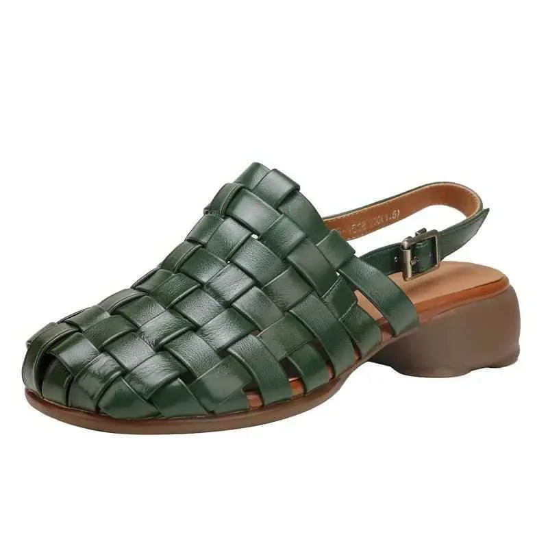 Comfortable Leather Sandals: E6-1608 Women's Casual Shoes