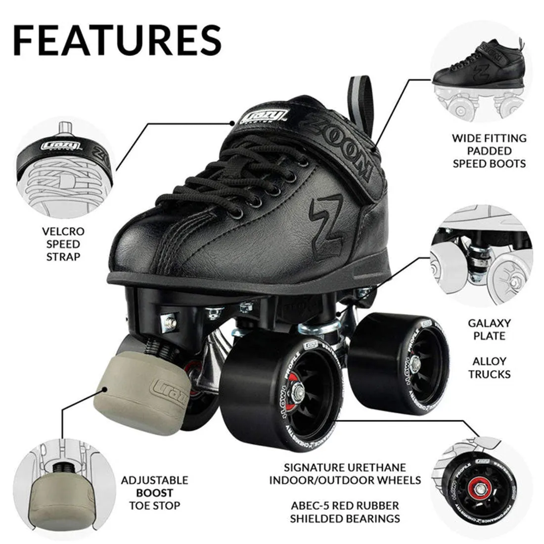 Crazy Zoom Skate - Black