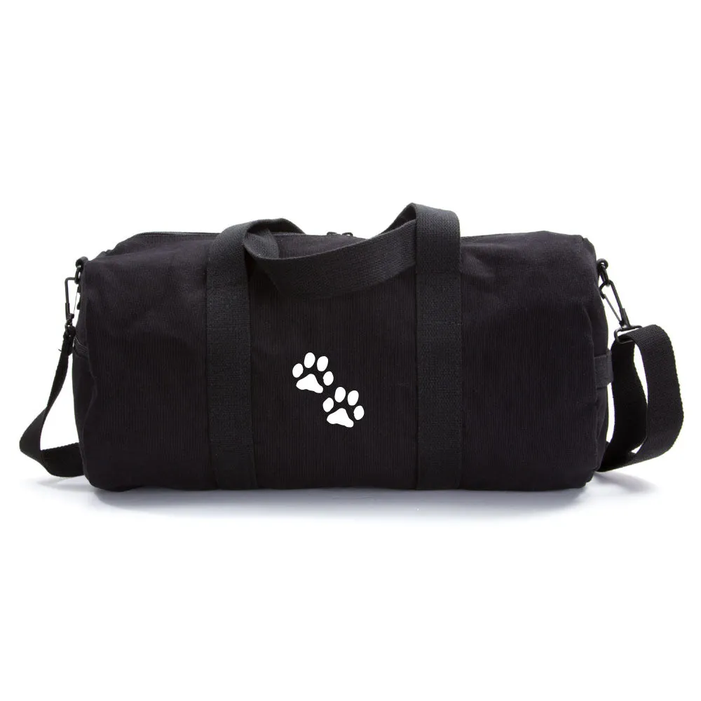 Cute Puppy Dog Paws Print Duffle Bag Sports Gym Duffel Tote