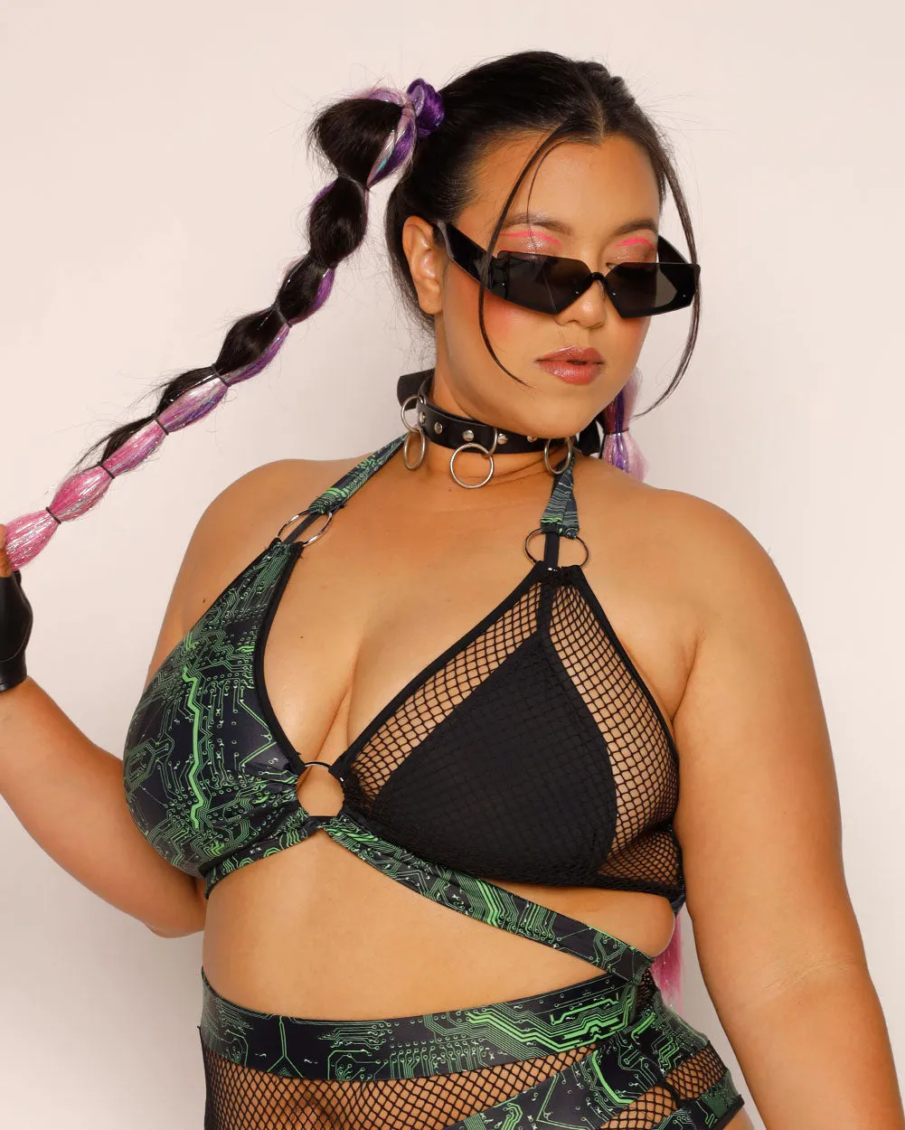 Cyber Matrix O-Ring Bra Top