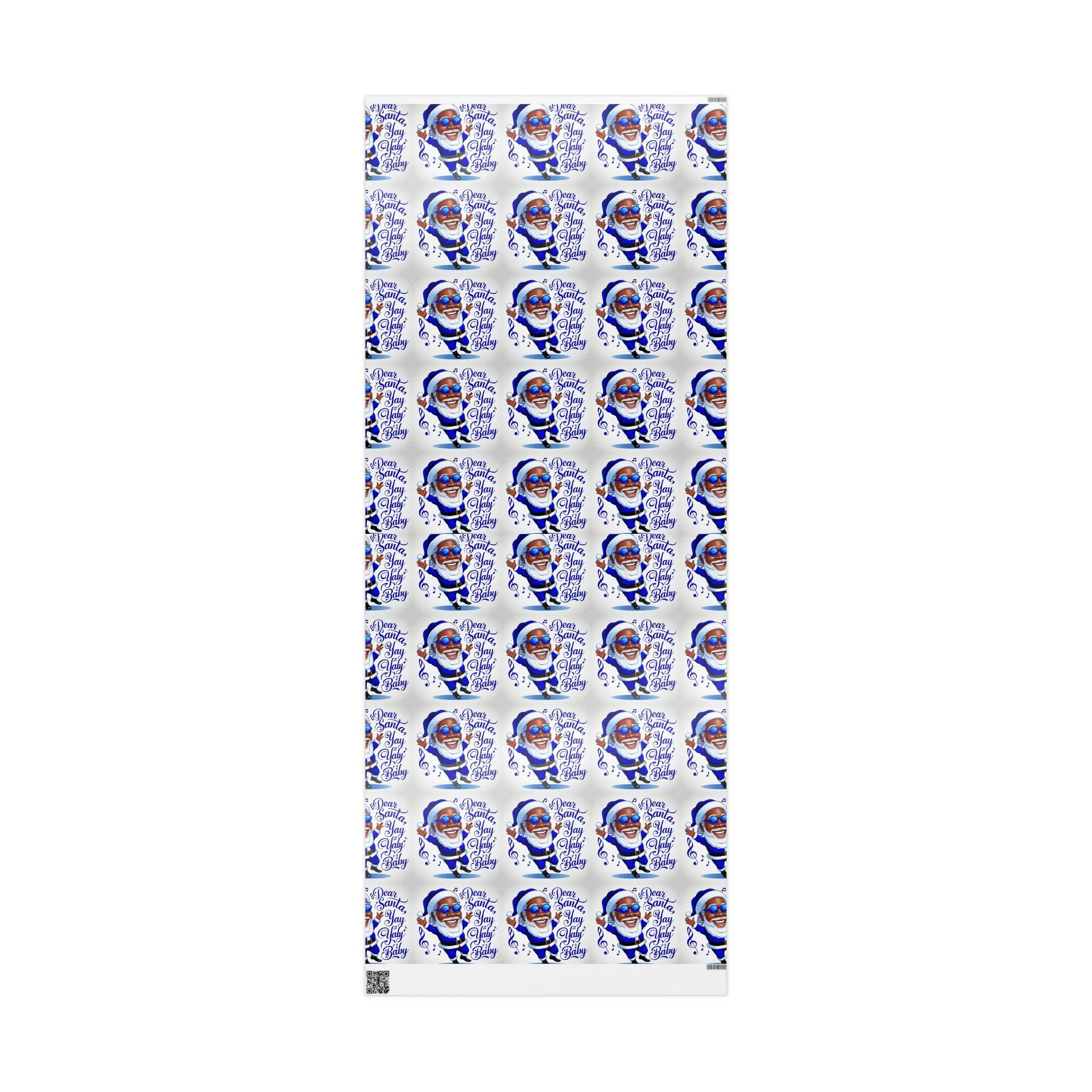 Deck the Halls with Joyful Blues: African American Santa Wrapping Paper