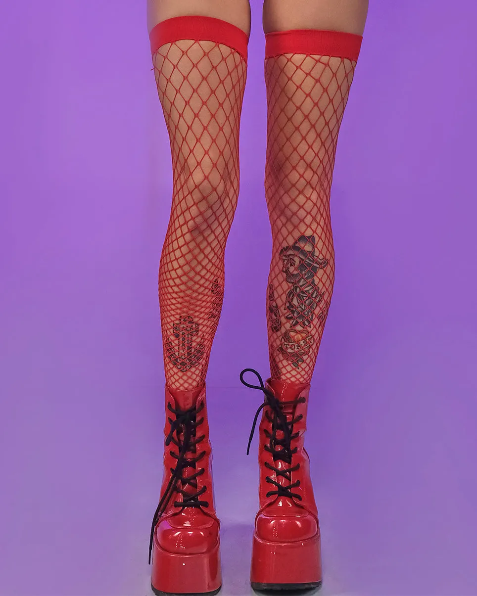 Diamond Fishnet Thigh High