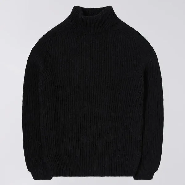 Edwin Roni High Collar Knit - Black