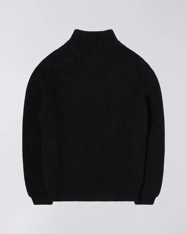 Edwin Roni High Collar Knit - Black