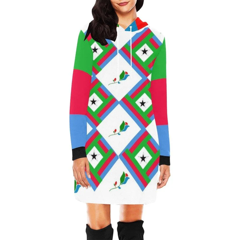 Eritrean Flower Flag Hoodie Dress