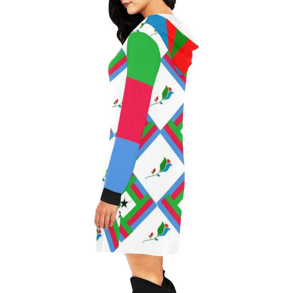 Eritrean Flower Flag Hoodie Dress