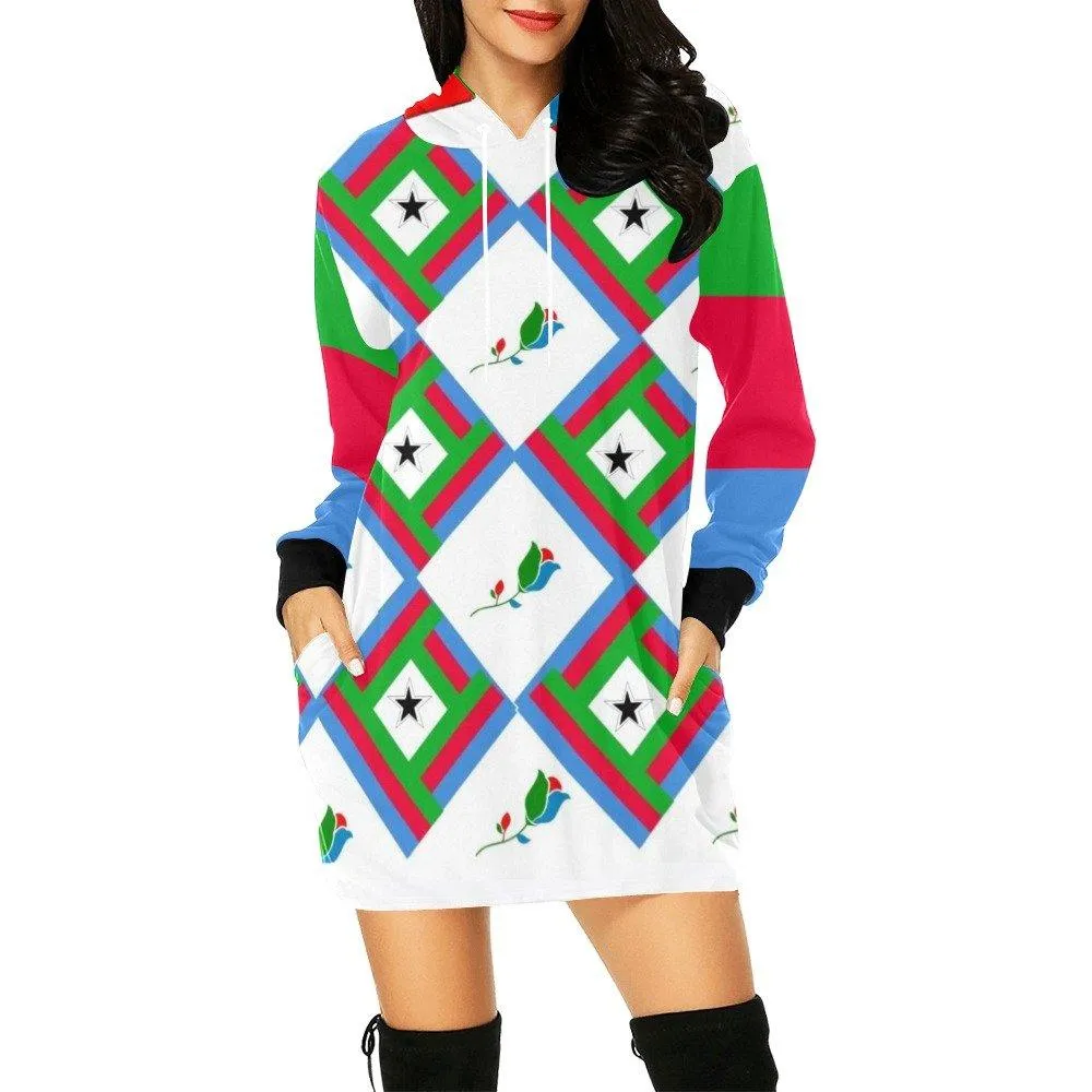 Eritrean Flower Flag Hoodie Dress