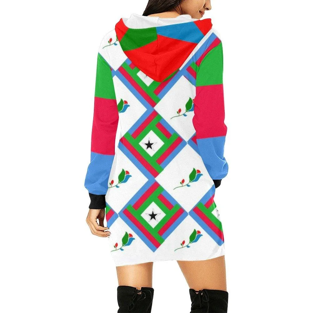 Eritrean Flower Flag Hoodie Dress