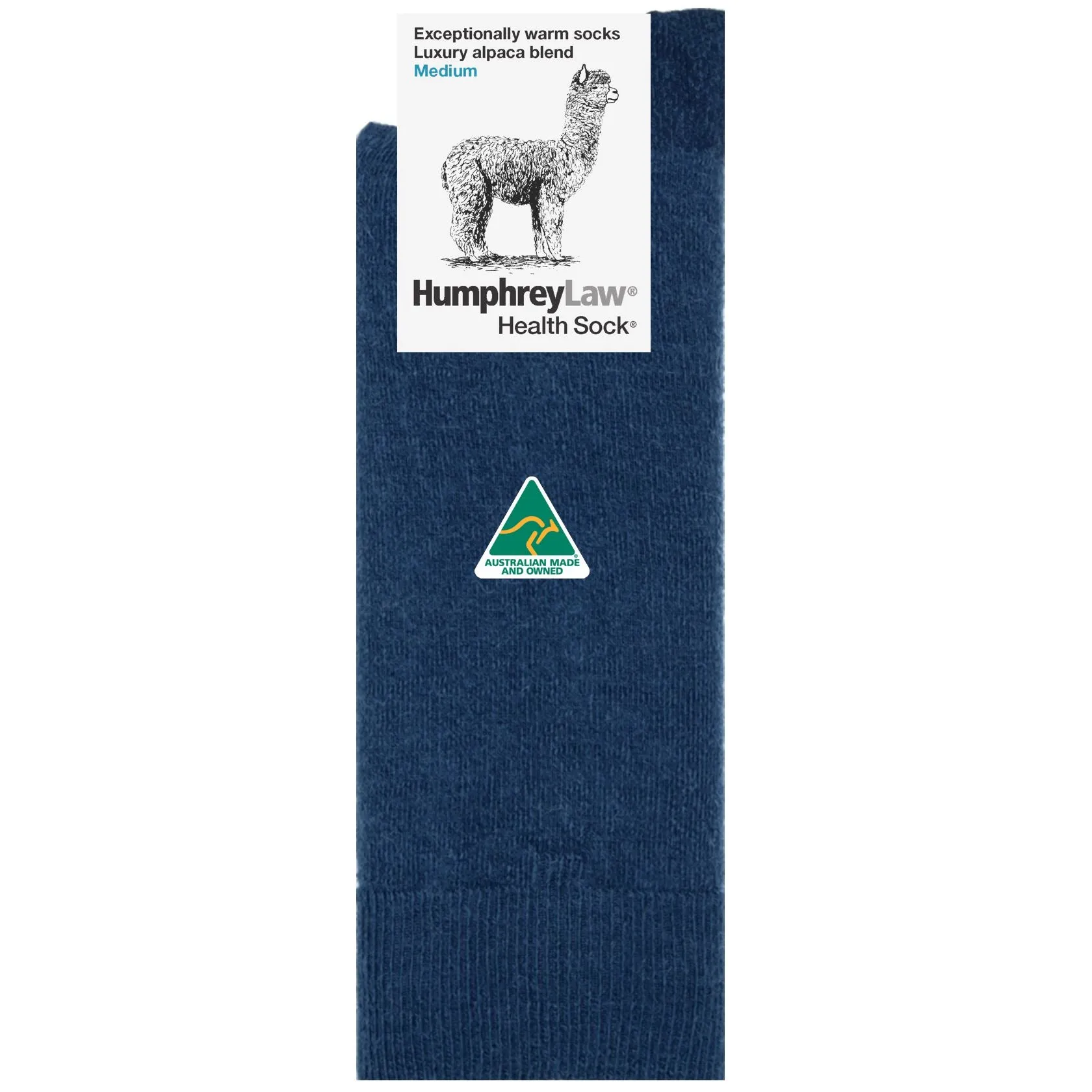 Exceptionally Warm Luxury Alpaca Blend Crew Socks in Denim Blue