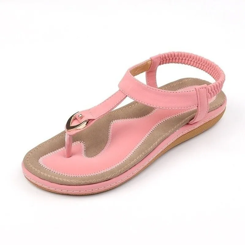 Fashion Summer Women Flat Casual Single Shoes Soft Slippers Sandals