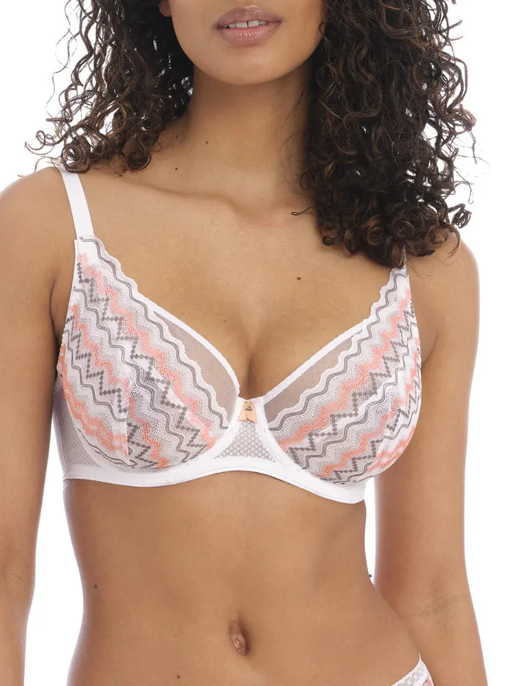 Festival Vibe High Apex Bra - White Coral